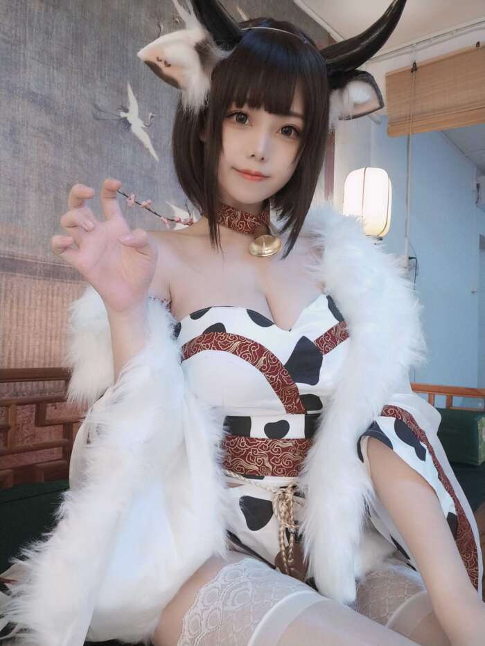 蜜汁猫裘 NO.064 奶牛[30P-67MB]