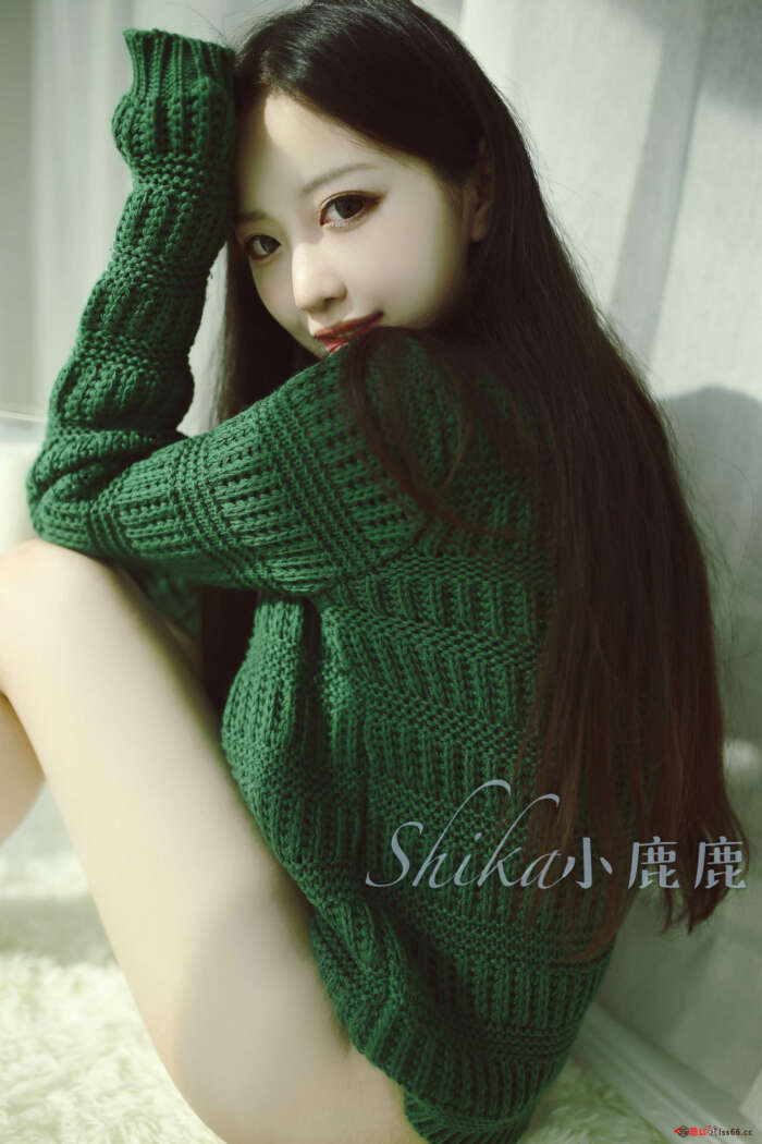 Shika小鹿鹿 NO.035 写真02 红绿毛衣 [14P-53M]