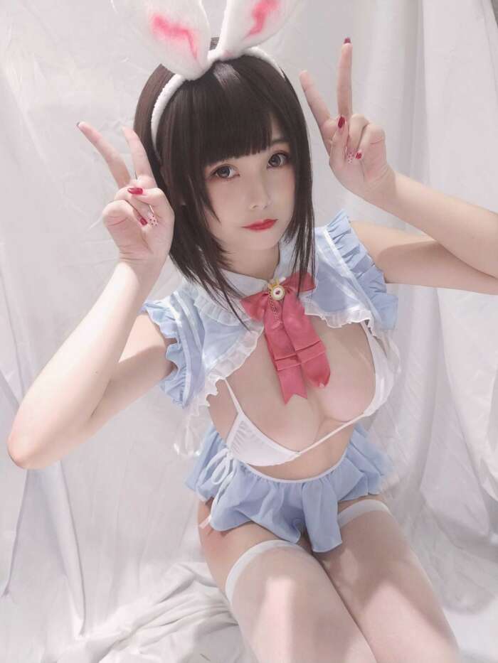 蜜汁猫裘 NO.035 小白兔自拍档 [30P-96MB]
