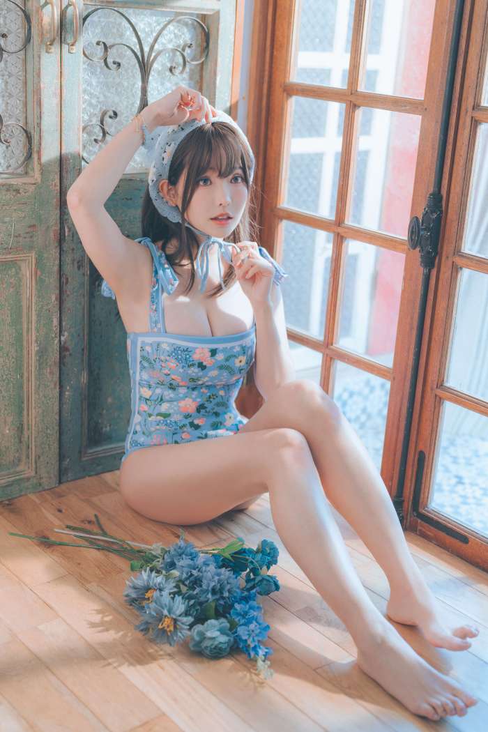 ElyEE子 – 23.august D-復古水藍花 Vintage Aqua Blossom [38P93MB]