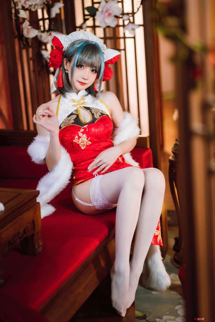 焖焖碳 – 碧蓝航线 柴郡旗袍 [29P186MB]